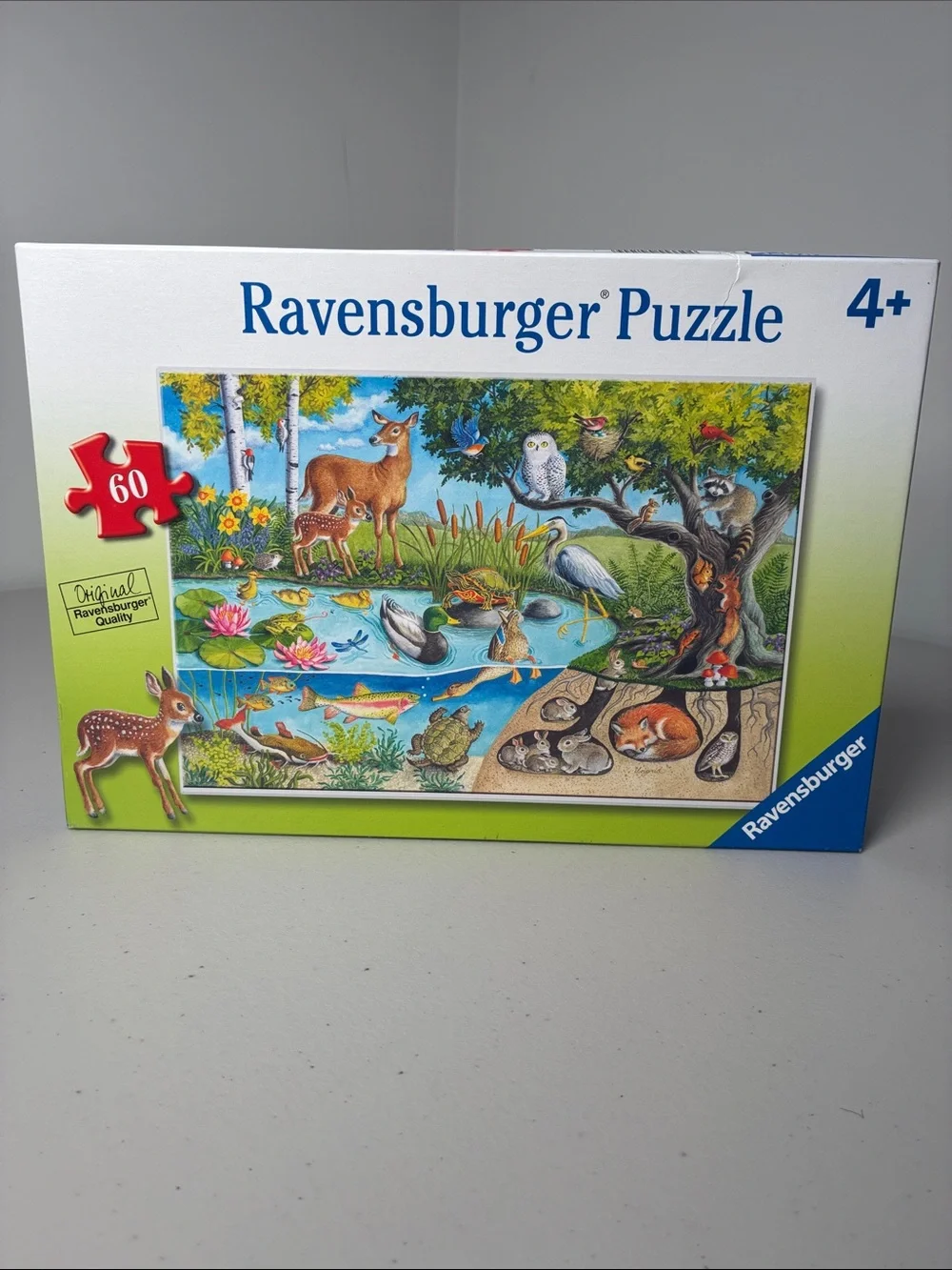 Ravensburger Bird & Woodland Animals Puzzle - Green White Blue Artwork